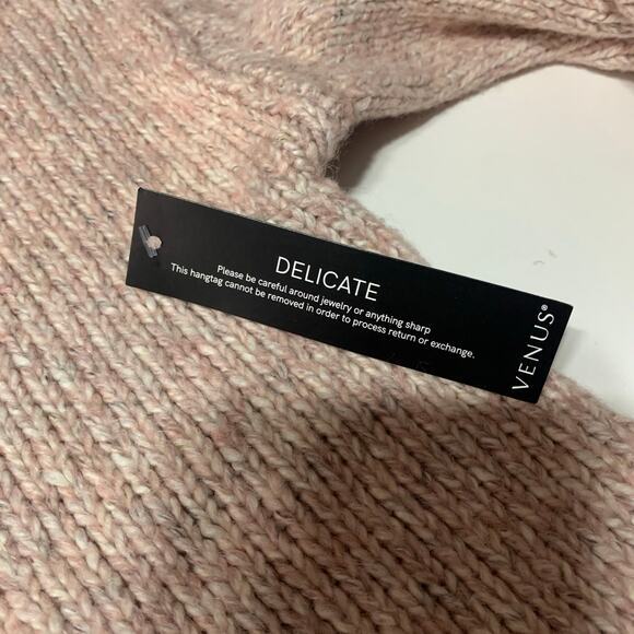 VENUS Sweater Turtle Cowl Neck Knit Ribbed Bell Sleeve Fringe Hem Cozy Warm NWT - Picture 10 of 13